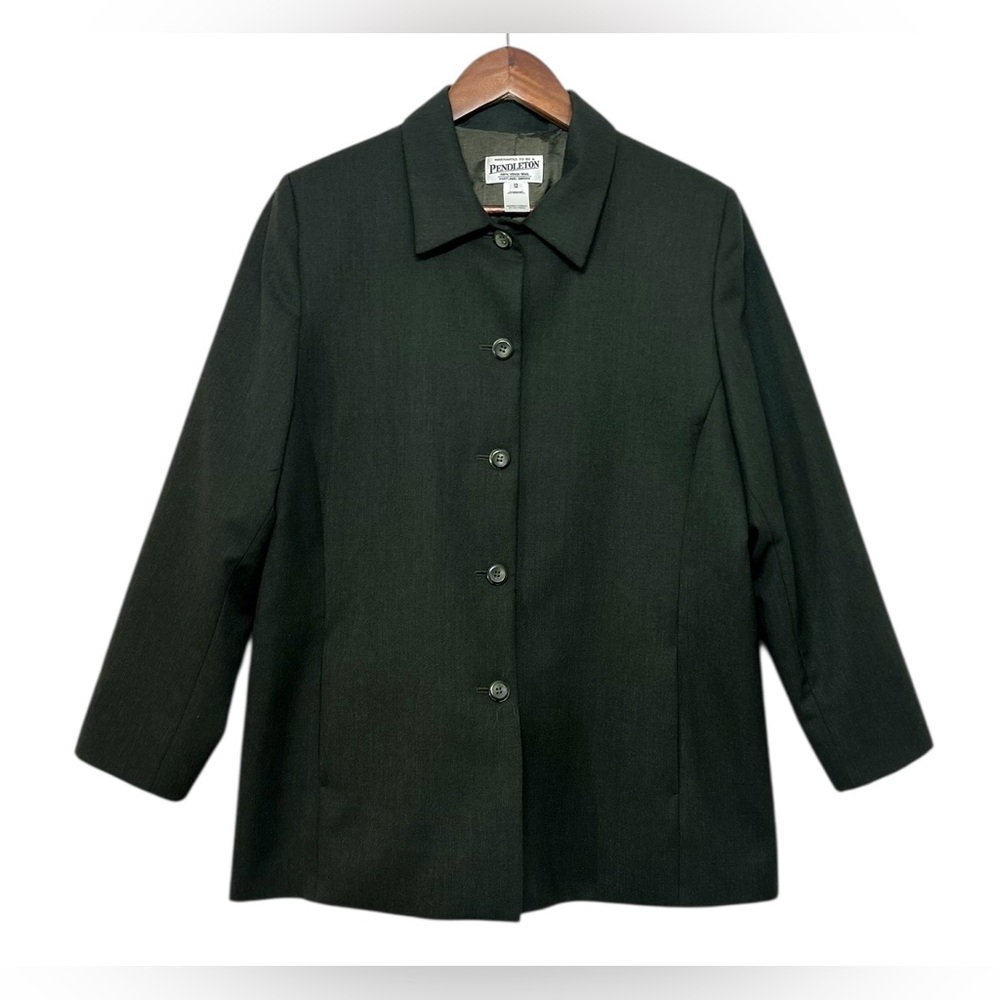 Pendleton Knockabout Dark Green Jacket Blazer 100… - image 1